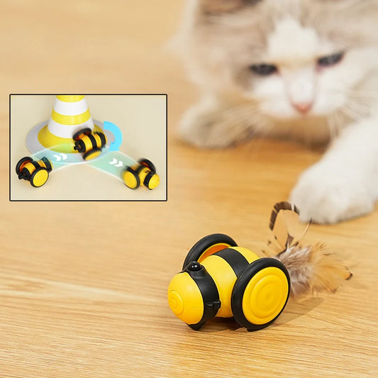 BEECHASE™ — Jouet interactif en forme d'abeille avec plumes