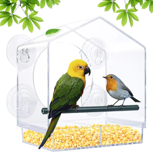 Comedero para pájaros con ventana transparente - Arvento™